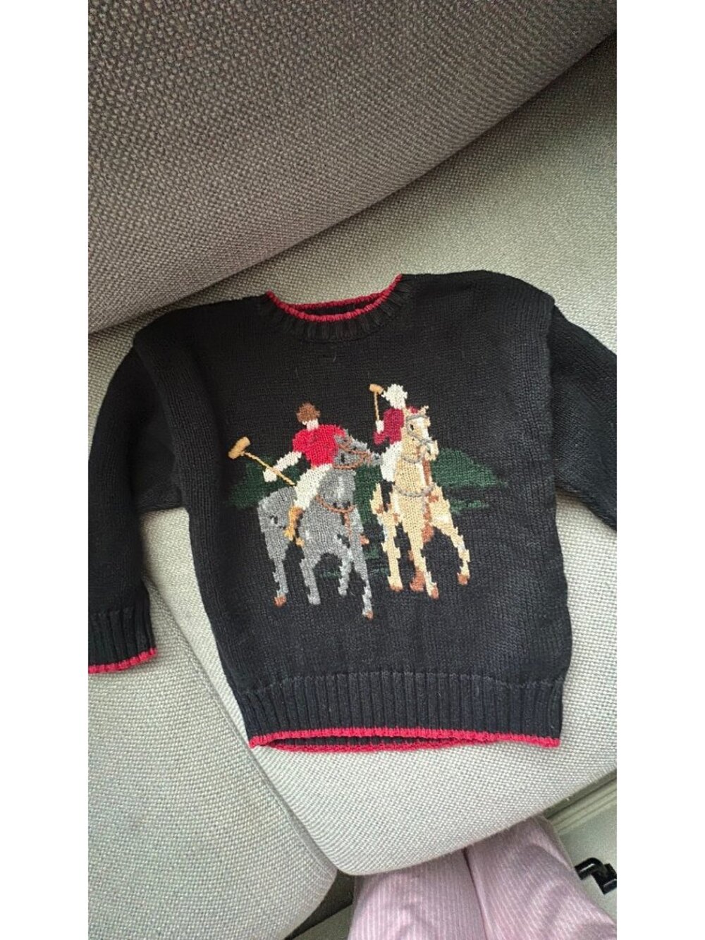Vintage heartstrings polo black sweater 4